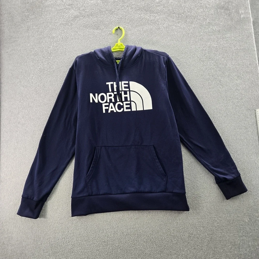 The‎ North Face Men Hoodie L Blue Fleece Pullover Gorpcore Logo Long Sleeve